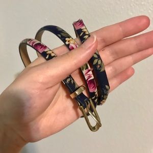 Floral skinny belt